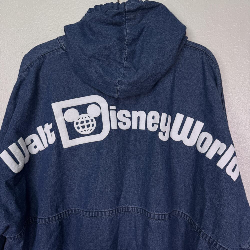 Disney Parks Spirit Jersey Jacket Womens XL Denim Hoodie Blue Walt Disney World - Picture 4 of 9